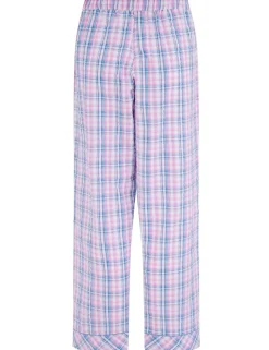 Ribbed Henley T-Shirt & Seersucker Trouser Pyjama Set