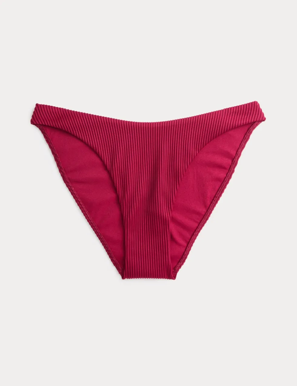 Ribbed High Leg Bikini Bottoms