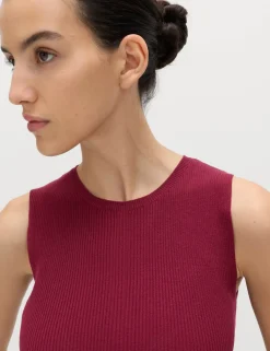 Ribbed Peplum Knitted Vest