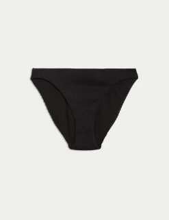 Ribbed Period High Leg Bikini Bottoms