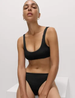 Ribbed Period High Leg Bikini Bottoms