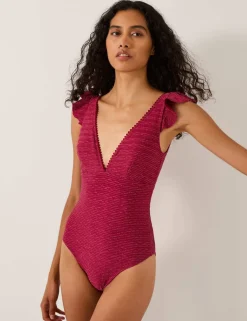 Ribbed Plunge Swimsuit