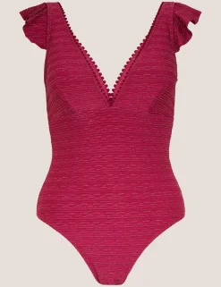 Ribbed Plunge Swimsuit