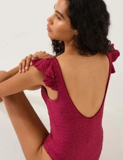Ribbed Plunge Swimsuit