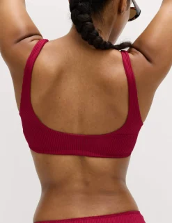 Ribbed Scoop Neck Bikini Top