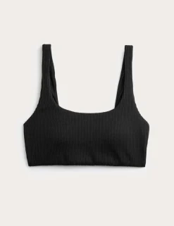 Ribbed Scoop Neck Bikini Top