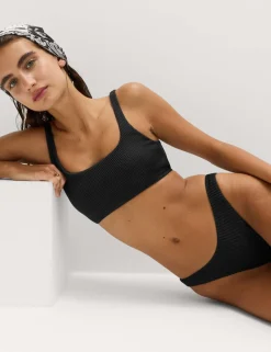 Ribbed Scoop Neck Bikini Top