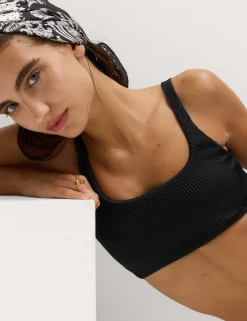 Ribbed Scoop Neck Bikini Top
