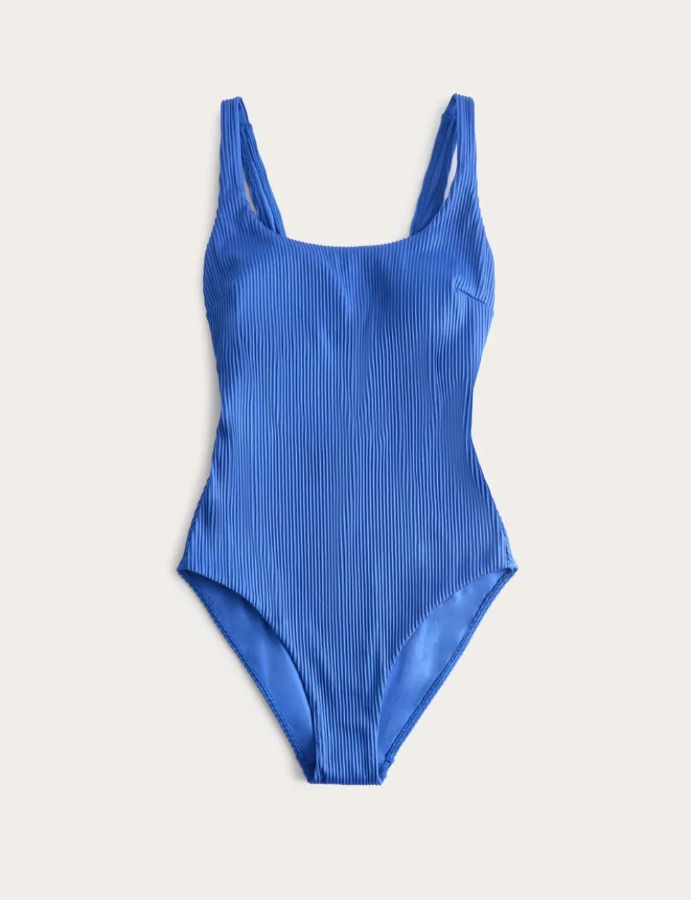Ribbed Textured Scoop Neck Swimsuit