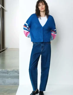 Ribbed V-Neck Cardigan