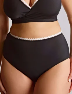 Ric Rac Trim High Waisted Bikini Bottoms