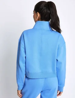 Rihanna Cotton Rich Half Zip Sweat-shirt