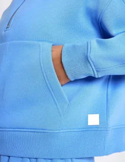 Rihanna Cotton Rich Half Zip Sweat-shirt