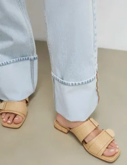 Ring Buckle Slingback Flatform Sandals