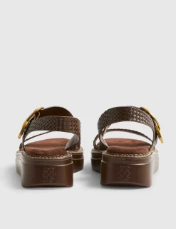 Ring Buckle Slingback Flatform Sandals
