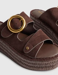Ring Buckle Strap Wedge Sandals