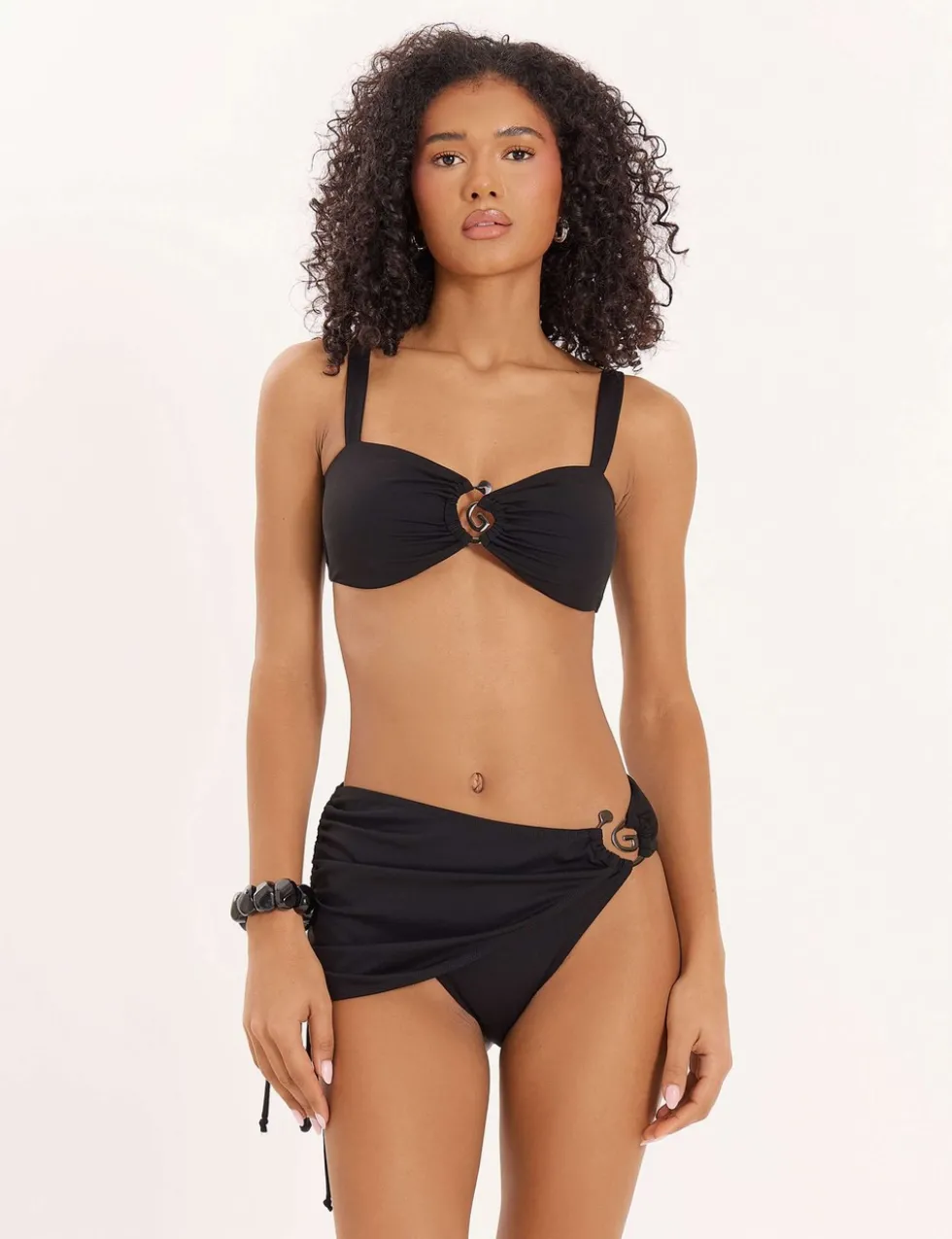 Ring Detail Tie Side Bikini Bottoms