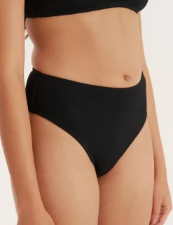 Rivia High-Waist High-Leg Crinkle Bikini Bottom