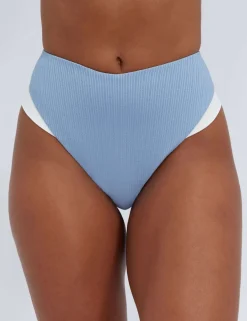 Rivoli High Waisted Ribbed Bikini Bottoms