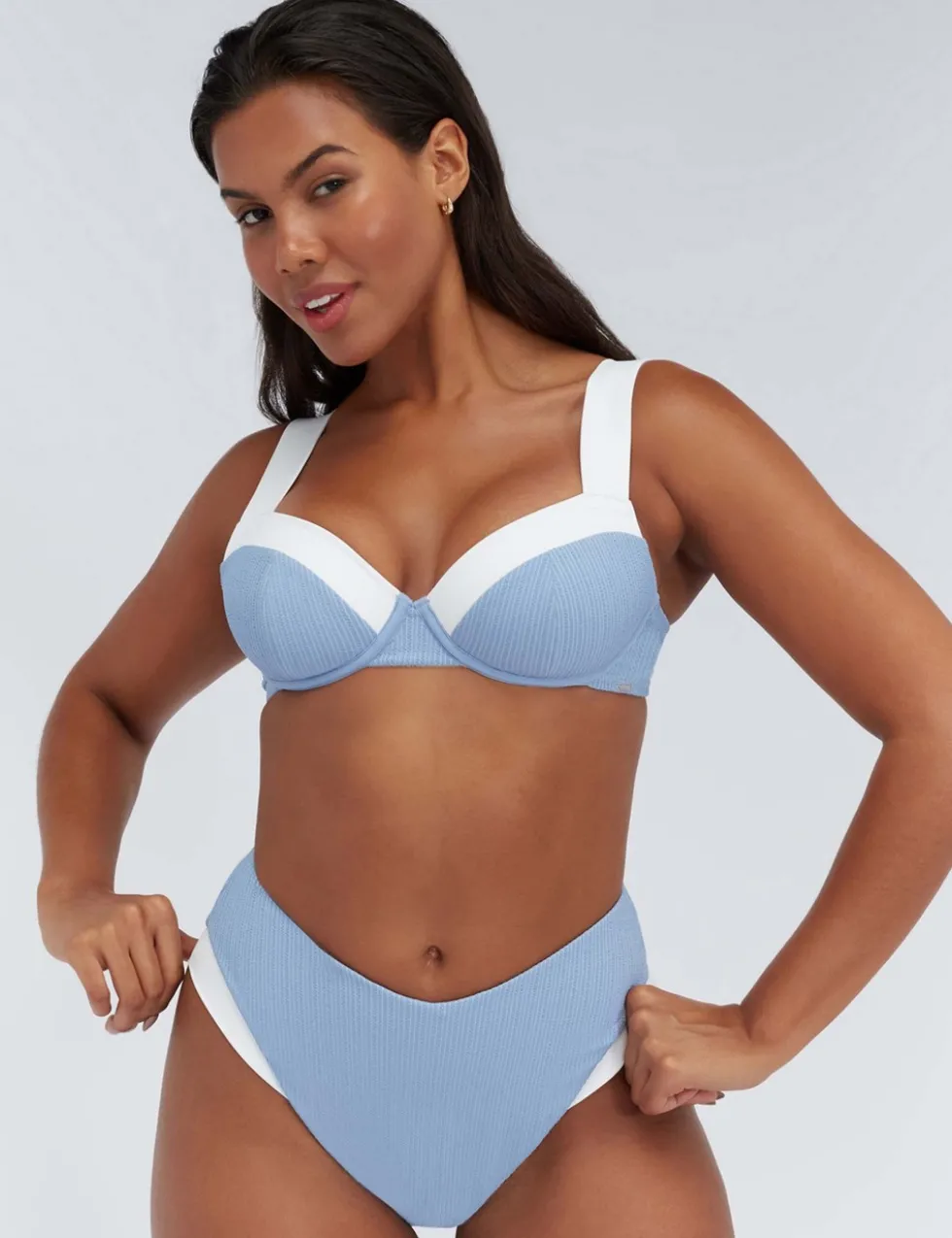 Rivoli Textured Padded Balconette Bikini Top