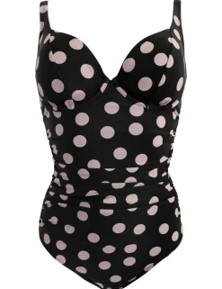Rosa Cove Polka Dot Wired V-Neck Swimsuit C-G