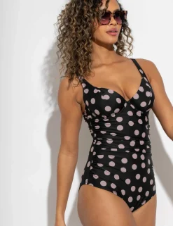 Rosa Cove Polka Dot Wired V-Neck Swimsuit C-G
