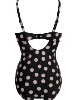 Rosa Cove Polka Dot Wired V-Neck Swimsuit C-G