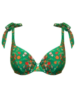 Rosa Cove Wired Tie Detail Plunge Bikini Top (C-G)