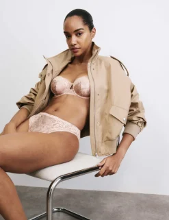 Rosalie Silk & Lace Wired Balcony Bra (A-E)