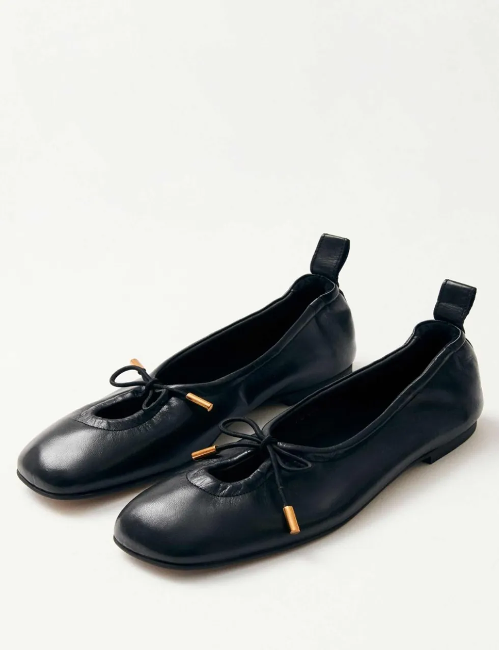 Rosalind Leather Tie Detail Ballet Pumps