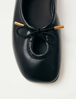 Rosalind Leather Tie Detail Ballet Pumps