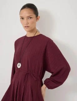 Round Neck Blouson Sleeve Mini Skater Dress