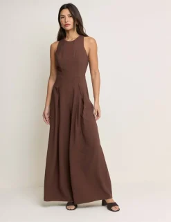 Round Neck Sleeveless Wide Leg Jumpsuit