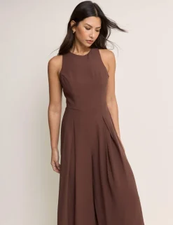 Round Neck Sleeveless Wide Leg Jumpsuit