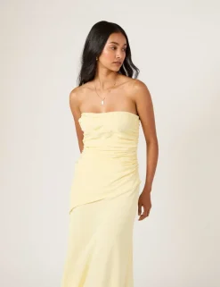 Ruched Fitted Midaxi Column Dress