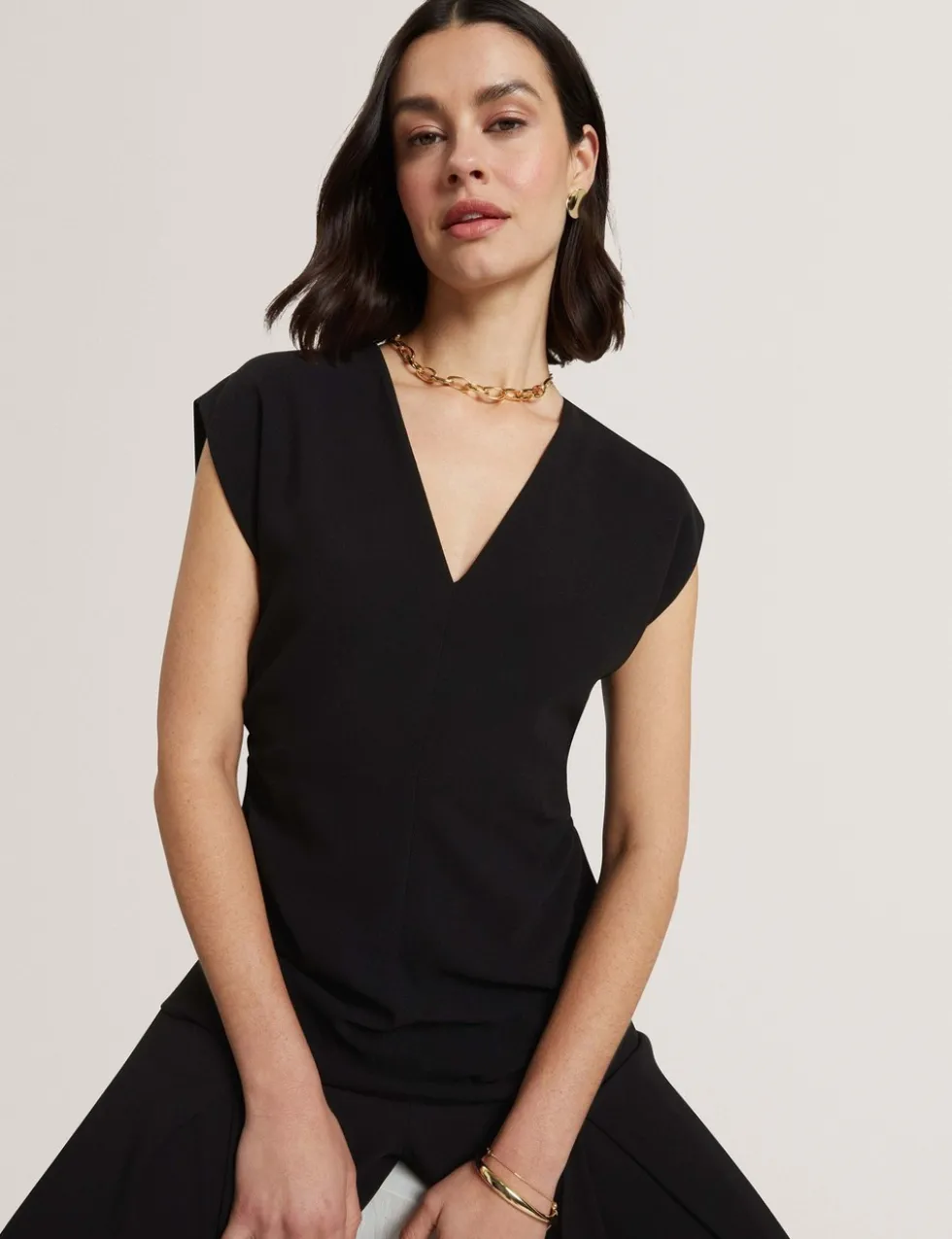 Ruched V-Neck Top