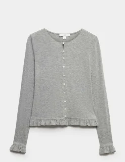 Ruffle Button Through Top