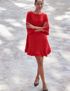 Ruffle Hem Shift Dress