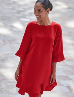 Ruffle Hem Shift Dress