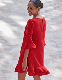 Ruffle Hem Shift Dress