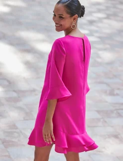 Ruffle Hem Shift Dress