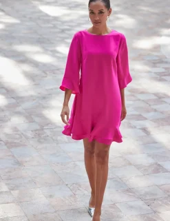 Ruffle Hem Shift Dress