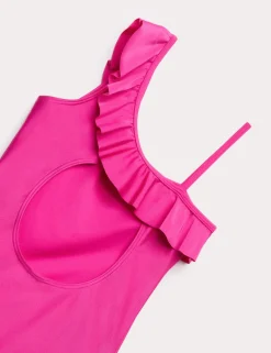 Ruffle One Shoulder Swimsuit (6-16 Yrs)