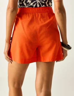 Sabelle Lyocell Blend Pleat Front Shorts