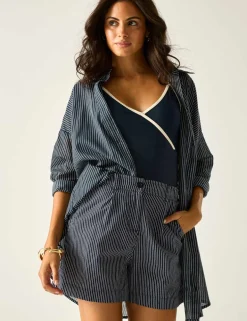 Sabelle Lyocell Blend Striped Shorts