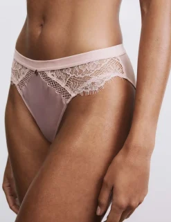 Saffron Satin & Lace High Leg Knickers