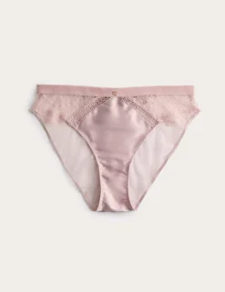 Saffron Satin & Lace High Leg Knickers