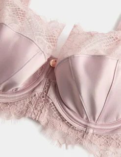 Saffron Satin & Lace Wired Balcony Bra (A-E)