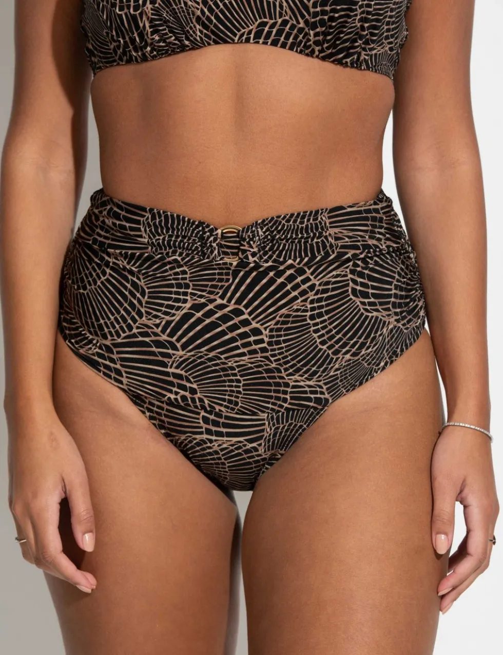 Samoa Printed High Waisted Bikini Bottoms