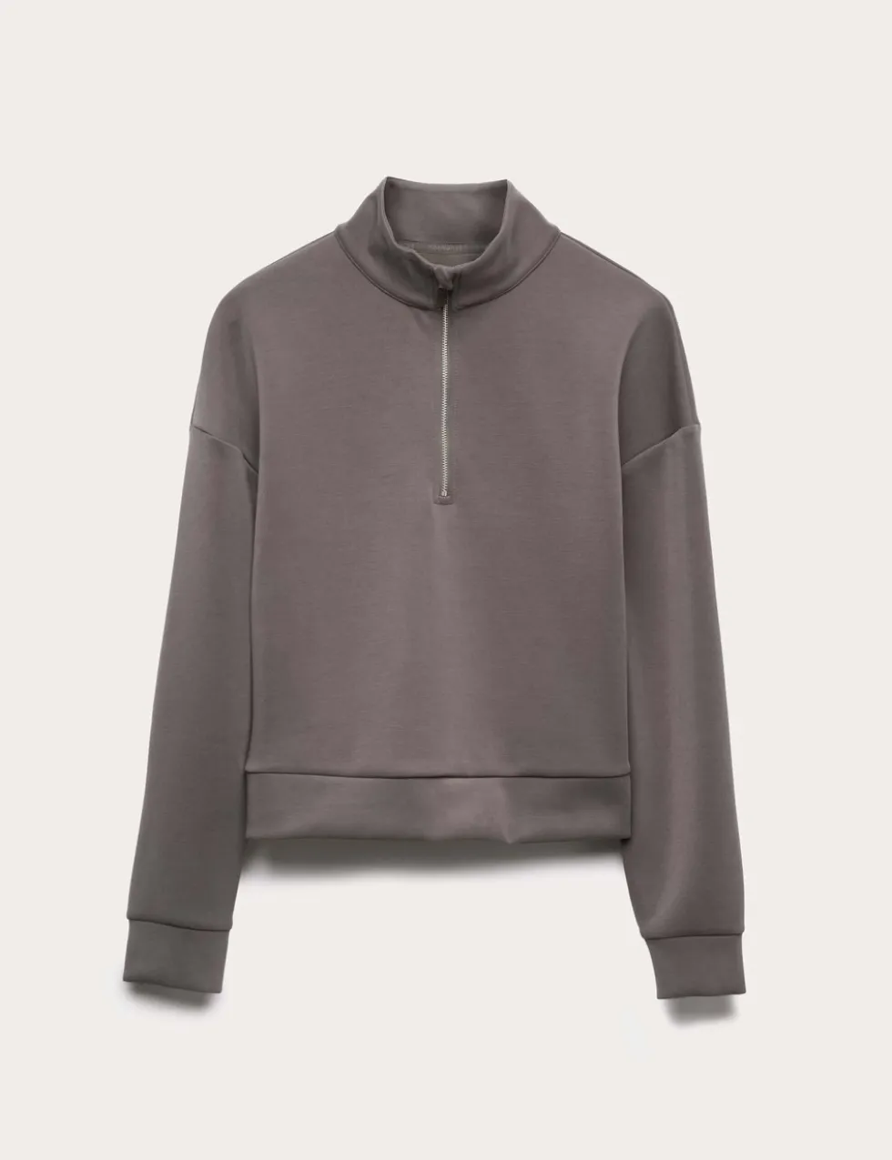 Sandwashed Funnel Neck Half Zip Sweatshirt